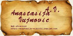 Anastasija Vujnović vizit kartica